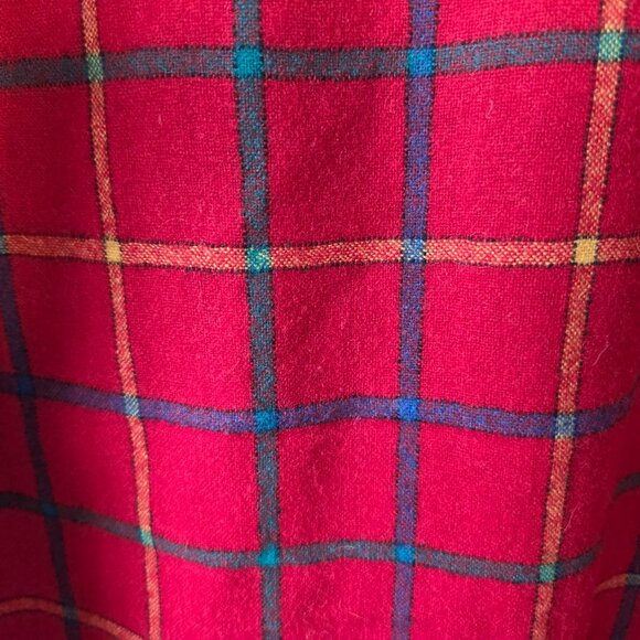 Pendleton VTG 100% Virgin Wool Button Up Shirt Size M Red Plaid Elbow Patches - Picture 8 of 8